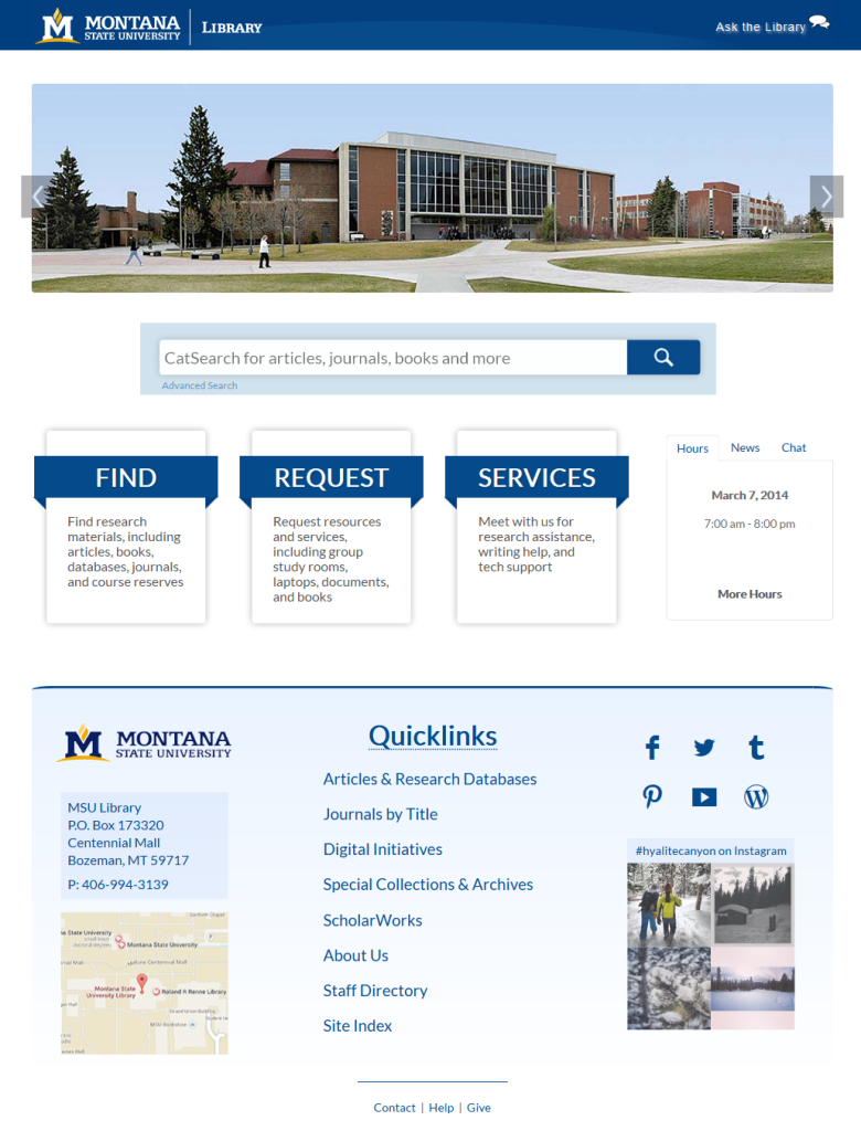 Montana-State-University-MSU-Library-homepage